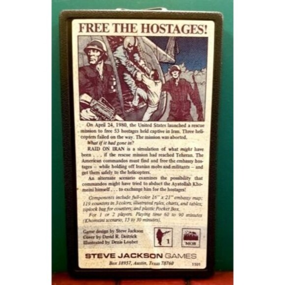 1980 Raid on Iran Pocketbox War Game from Steve Jackson Games 1150N Complete - Picture 2 of 6